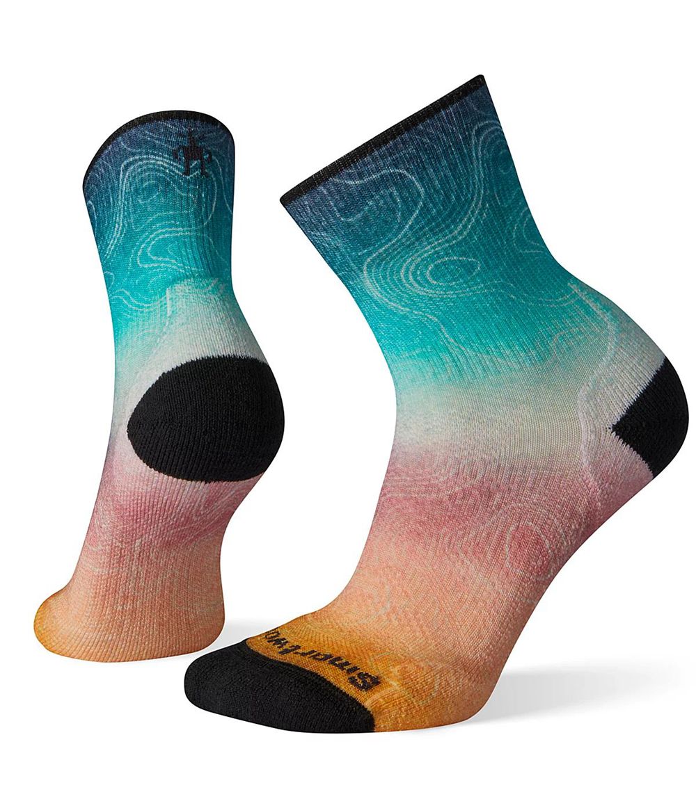 The North Face Smartwool Phd Outdoor Light Print Mid Crew Socken Damen - Mehrfarbig CH-194EPVW